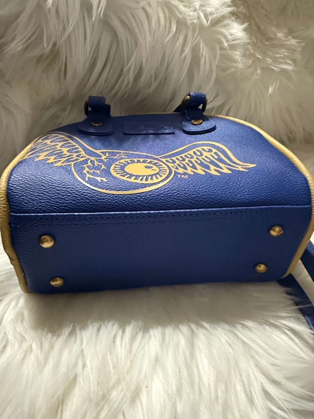 Von Dutch Royal Blue Dome Crossbody with Gold Accents - Picture 6 of 6